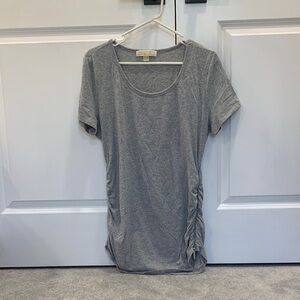 MICHAEL Michael Kors Heather Gray Ruched Tee